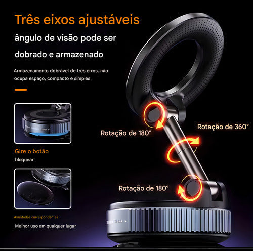 Suporte Universal Para Celular CarroMesa Vácuo - Estabilidade e Versatilidade Onde Você Precisar!