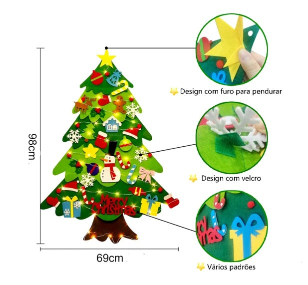 Árvore Sensorial de Natal - Merry Christmas