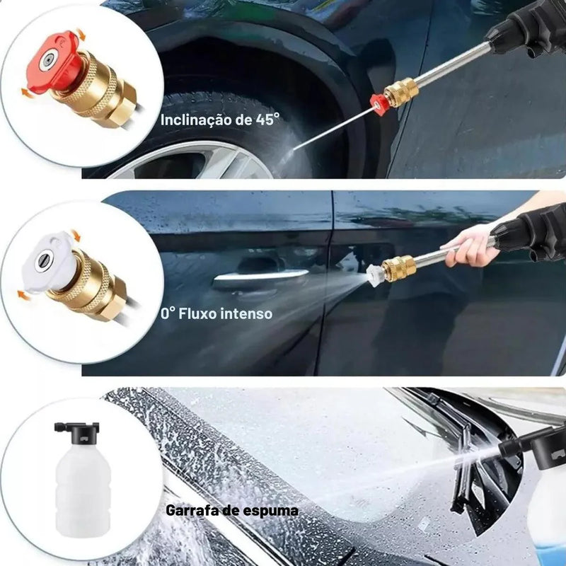 Lava Jato Portátil HydroJet - Seu carro limpo sem sair de casa